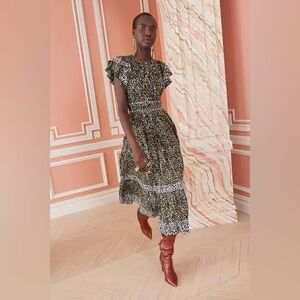 -U Ulla Johnson Iona Dress Army Cheetah